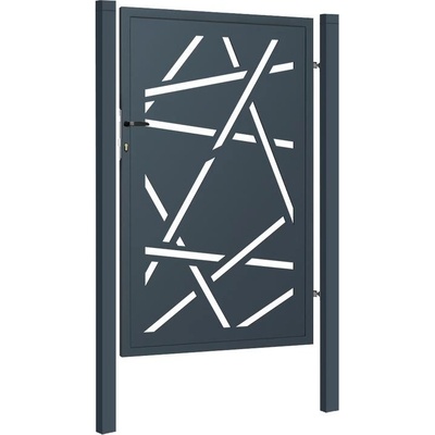 EKOfence Dizajnová bránka HALEN 1kr. 1000x1500mm antracit so plotový stĺpikmi 16021