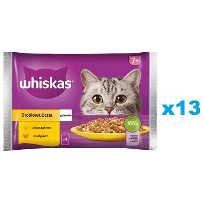 WHISKAS Senior 52x Hydinové hody mokré krmivo pre staršie mačky v želé s: kuracím, morčacím 85 g