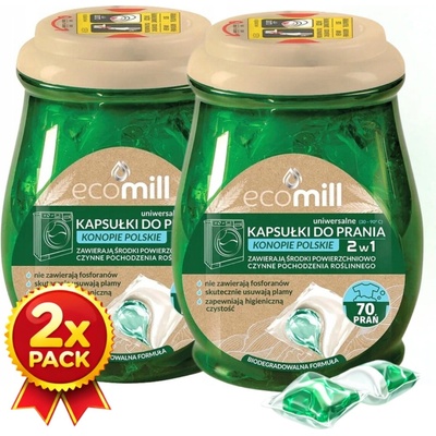 Ecomill kapsle na praní Konopí Polské 2 x 70 PD