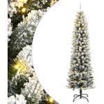 vidaXL Изкуствена коледна елха с 300 LED и флокиран сняг 180 см (3315770)