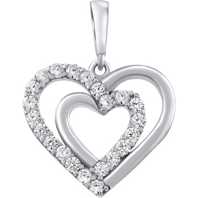 SILVEGO Stříbrný přívěsek srdce Patricia s Brilliance Zirconia PRG0210PS