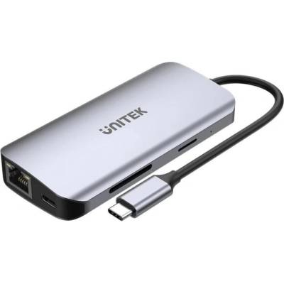 Unitek active hub usb-c 2x hdmi 4k, rj45, pd 100w (d1122a01)
