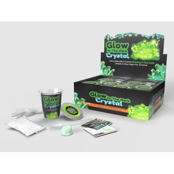 Krystal rostoucí svítící ve tmě