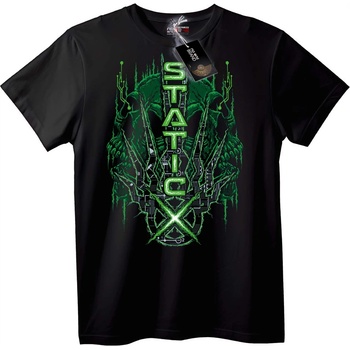 NOONEBRAND Тениска Static X киберен skull - 4XL, White