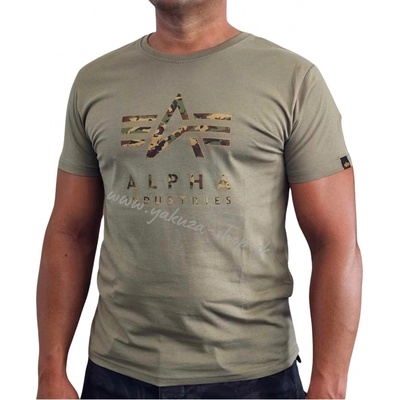 Alpha Industries tričko pánske Camo PP T olive zelené