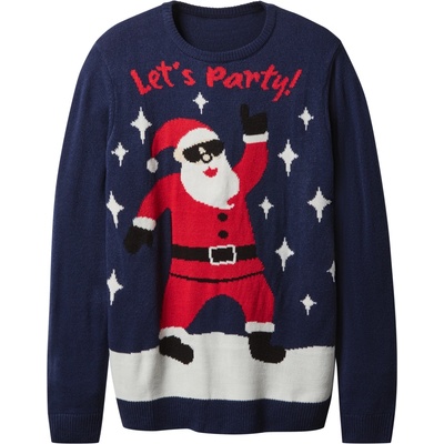 esmara Men pánský vánoční svetr s LED efektem a hudbou navy modrá – Zboží Mobilmania