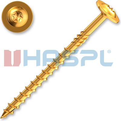 Konstrukční vrut 5x140 TX 25 talířová hlava zinek žlutý (100 ks/bal) TORX – Zboží Mobilmania