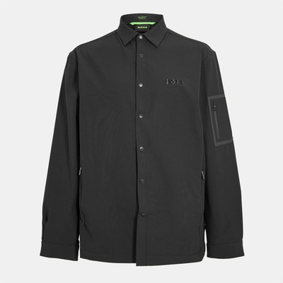 HUGO BOSS Риза с дълъг ръкав Boss Men's Lite Plain Water Repellent 4-Way Stretch Long Sleeve Shirt - Black