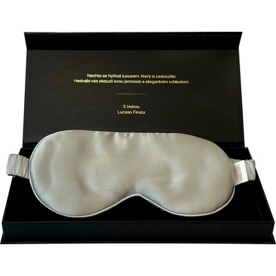 Lucaso Finata Hedvábná maska na spaní Silver Gray