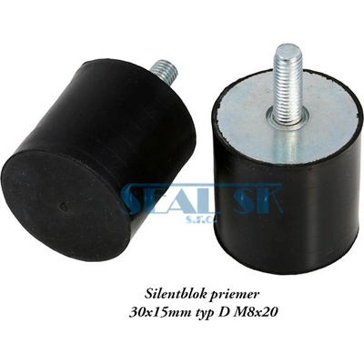 Silentblok priemer 30x15mm typ D M8x20