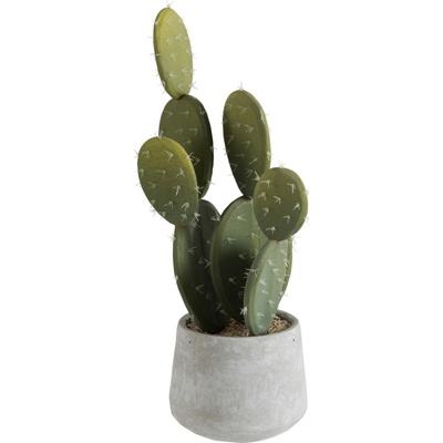 Zelený dekorativní umělý kaktus s placatými listy - 17*17*50 cm - J-Line by Jolipa