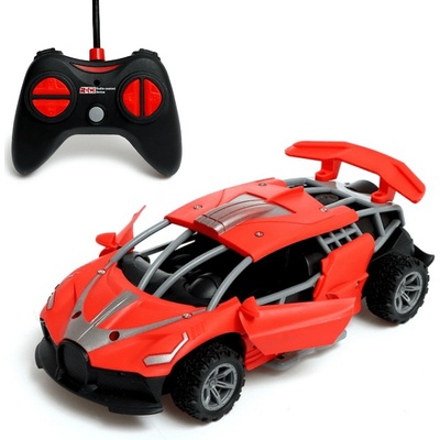 Спортна кола с радиоуправление със светлинни ефекти, пушек и отварящи се врати 101a