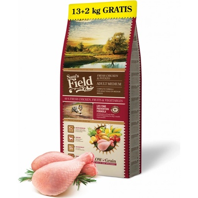 Sam's Field Low Grain Adult Medium Chicken & Potato 15 kg