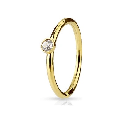 Šperky4U zlacený piercing do nosu ucha kruh N01162-C