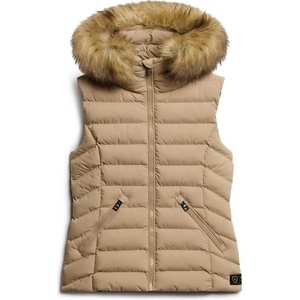 SUPERDRY Елек Superdry Fuji Faux Fur vest - Beige (Winter Taupe)