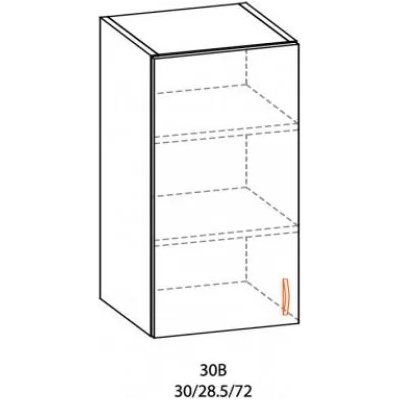 Мебелна фабрика НОВ ДОМ - гр. Ямбол Горен шкаф Паула - 30 см (4271101)