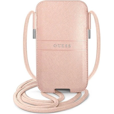Pouzdro Guess Saffiano Strap růžové