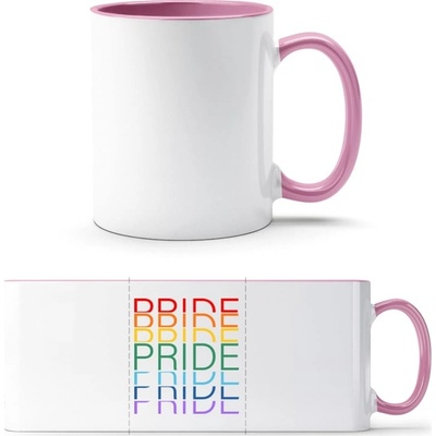 TTH Dvojfarebný Hrnček Dúhový dizajn Pride Pride Pride Biela Anitcká Ružová Standard Darčeky PrintEQ 250 ml