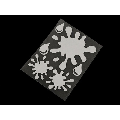 Reflexní nažehlovačky hvězda, květ, srdce, smajlík, auto, pes, ježek, tučňák, ruka 9x12 cm - (30) šedá perlová skvrna
