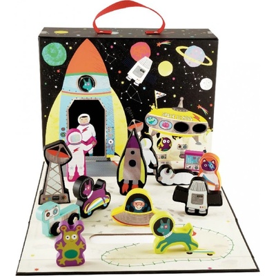 Floss&Rock Playbox s drevenými figúrkami Vesmír