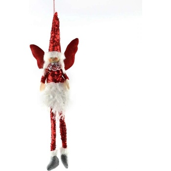 eCa ASN02 Vianočné dekorácie Anjel 34 cm červený