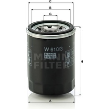 MANN FILTER Olejový filter W 610/3