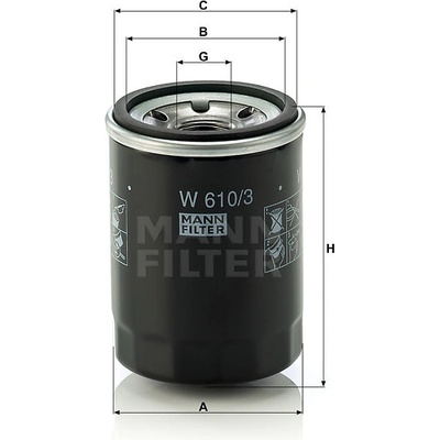 MANN FILTER Olejový filter W 610/3