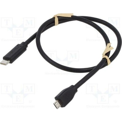 Logilink CU0197 USB 2.0, USB B micro vidlice, USB C vidlice, 1m, černý