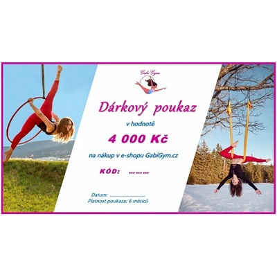 Dárkový poukaz v hodnotě: 4000 Kč