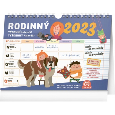 Týždenný rodinný plánovací s háčikom CZ/SK 30 × 21 cm 2023
