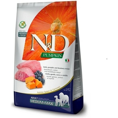 N&D Grain Free Pumpkin Adult Medium & Maxi lamb & blueberry 3 x 12 kg