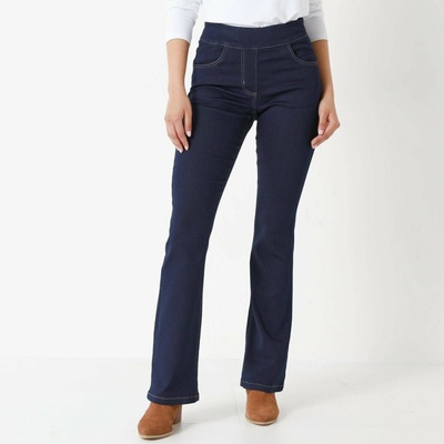 Blancheporte Strečové bootcut džegíny, pre vyššiu postavu tmavomodrá