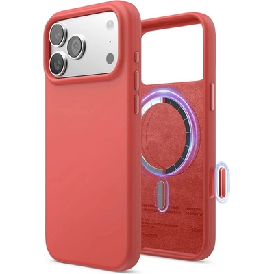 elago Силиконов (TPU) калъф с MagSafe за iPhone 17 Pro Max - Elago Magnetic Soft Silicone Case (червен) (ES17MSSC69PRO-RD)
