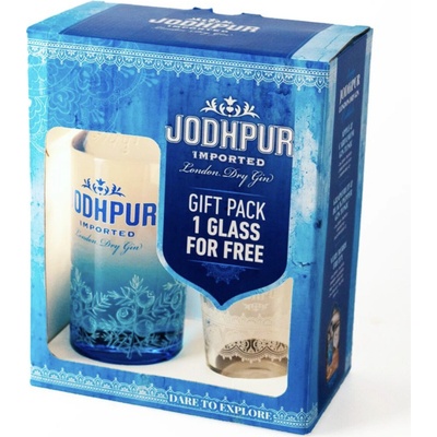 Jodhpur London Dry Gin 43% 0,7 l (dárkové balení 1 sklenice)