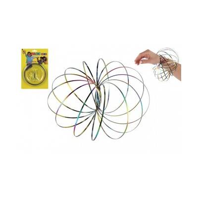 Flow/Magic Ring kovová duhová spirála průměr 13cm na kartě 16x23,5cm