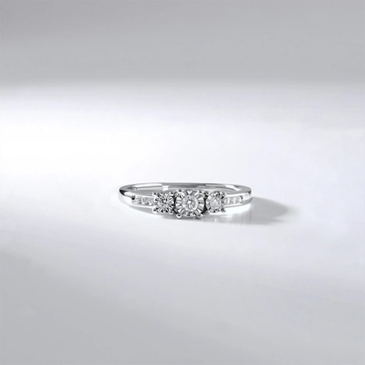 Lillian Vassago Zásnubní Prsten z bílého zlata s brilianty LLV59 DR098W