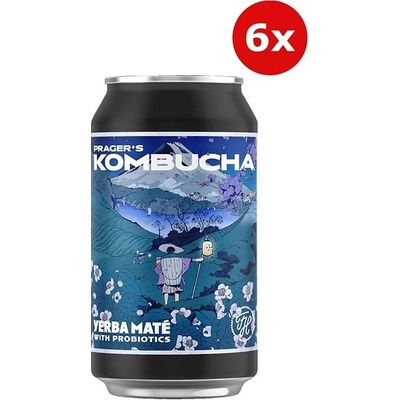 Prager's Kombucha Yerba Maté 6 x 330 ml
