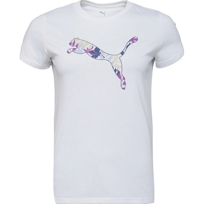 Puma Dámske tričko GRAPHICS FLORAL CAT LOO TEE biela fialová