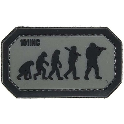 101INC Nášivka AIRSOFT EVOLUTION velcro 3D PVC ČERNÁ