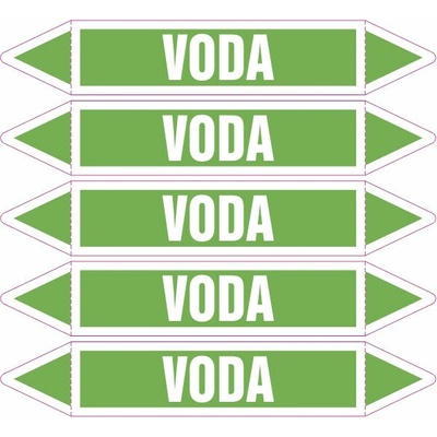 Grafiko | Voda - dle ČSN 13 0072 - Materiál fólie s ochrannou laminací, Rozměr aršík 5ks šipka 250x52mm