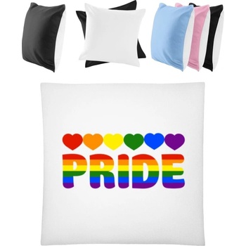 Darčeky PrintEQ PRIDE Vankúš s Dúhovým Dizajnom Pride Biela/Čierna 40x40