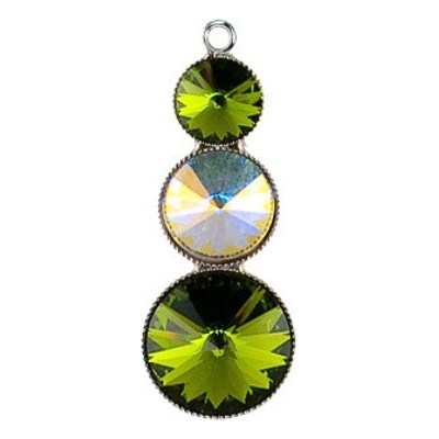 Klimm Přívěsek Rivoli se Swarovski Elements s třemi křišťály Olivine 4705