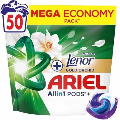 Ariel All in1 Pods +Lenor prací kapsle Gold Orchid 50 PD