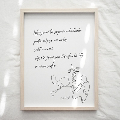 Jen tak z lásky Plakát Báseň - Divoké rty Rozměr plakátu: 50 x 70 cm, Varianta básně pro něho/pro ni: Pro něho