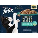 FELIX Deliciously sliced losos tuniak treska platesa v želé 12 x 80 g