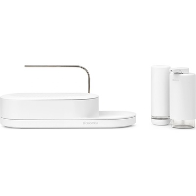 Brabantia Органайзер за аксесоари за мивка SinkStyle с дозатори бял 3 части (227929)