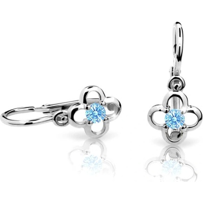 Cutie Jewellery detské náušnice z bieleho zlata C1944-10-X-2 svetlo modrá