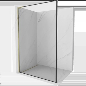Mexen Kioto L Стенен панел за душ Walk-in 120 x 200 см, черна рамка, златисто - 800-120-103-50-70 (800-120-103-50-70)