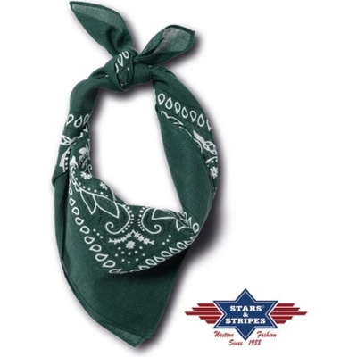bavlněný šátek bandana tm. zelená