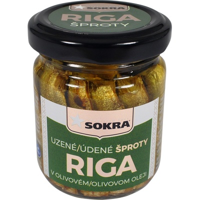 Sokra uzené šproty v olivovém oleji sklo 100 g